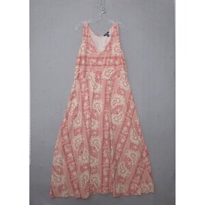 Chaps Dress XXL Paisley Maxi Sleeveless V-Neck Cotton Boho Beach A-Line Vacation